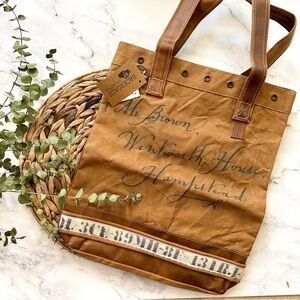 Rustic Hampstead Canvas & Leather Tote Bag